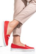 MOCASINI ROSII PIELE NATURALA 1PC07
