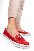 MOCASINI ROSII PIELE NATURALA 1PC07