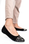 BALERINI NEGRU ARGINTIU PIELE NATURALA INTOARSA 1PC06