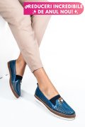 MOCASINI ALBASTRI PIELE NATURALA 1PC25