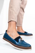 MOCASINI ALBASTRI PIELE NATURALA 1PC25