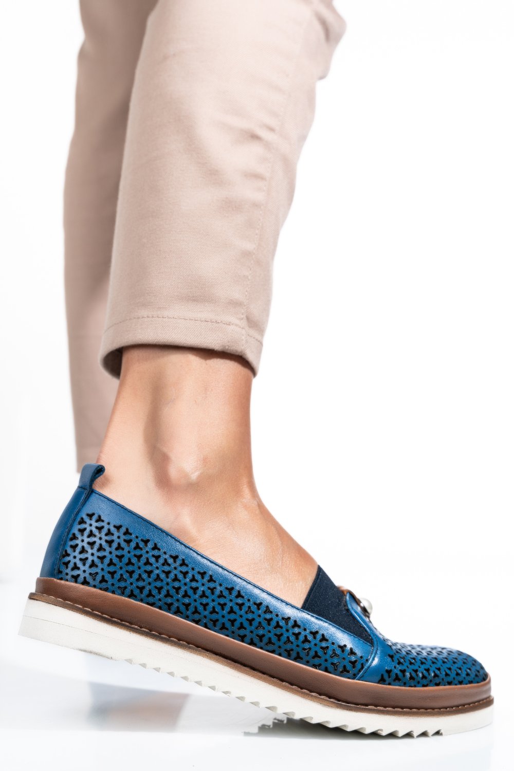 MOCASINI ALBASTRI PIELE NATURALA 1PC25