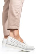 MOCASINI ALB ARGINTIU PIELE NATURALA 2PC36