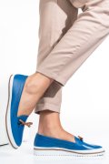 MOCASINI ALBASTRI PIELE NATURALA 1PC07