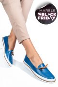 MOCASINI ALBASTRI PIELE NATURALA 1PC07