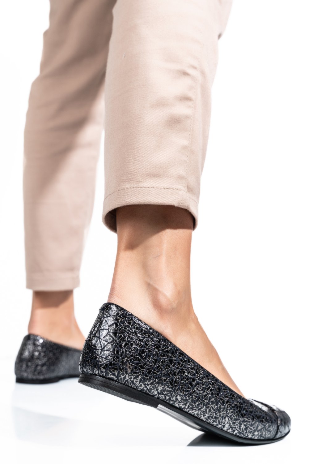 BALERINI NEGRU SIDEF PIELE NATURALA 1PC06