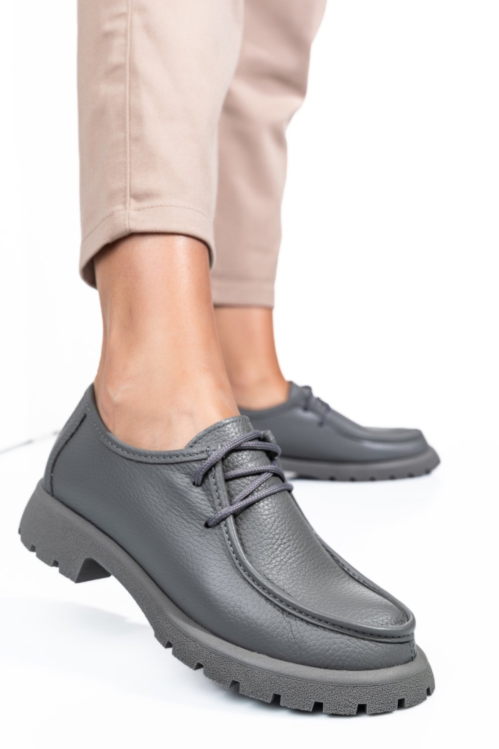 MOCASINI GRI PIELE NATURALA 4PC247