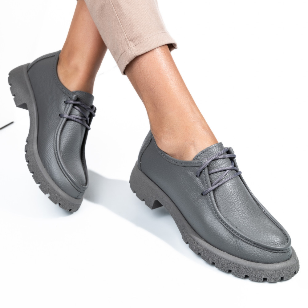 MOCASINI GRI PIELE NATURALA 4PC247