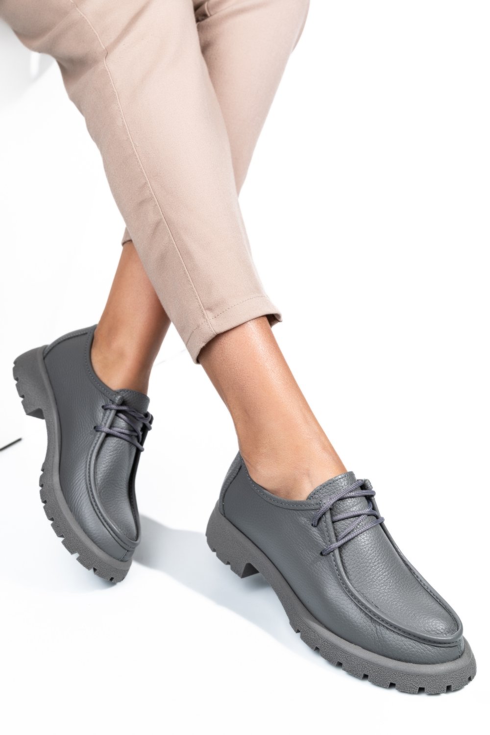 MOCASINI GRI PIELE NATURALA 4PC247