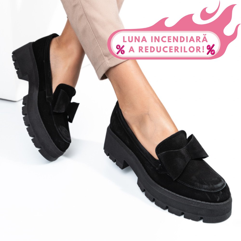 MOCASINI NEGRI PIELE NATURALA INTOARSA 2S77115