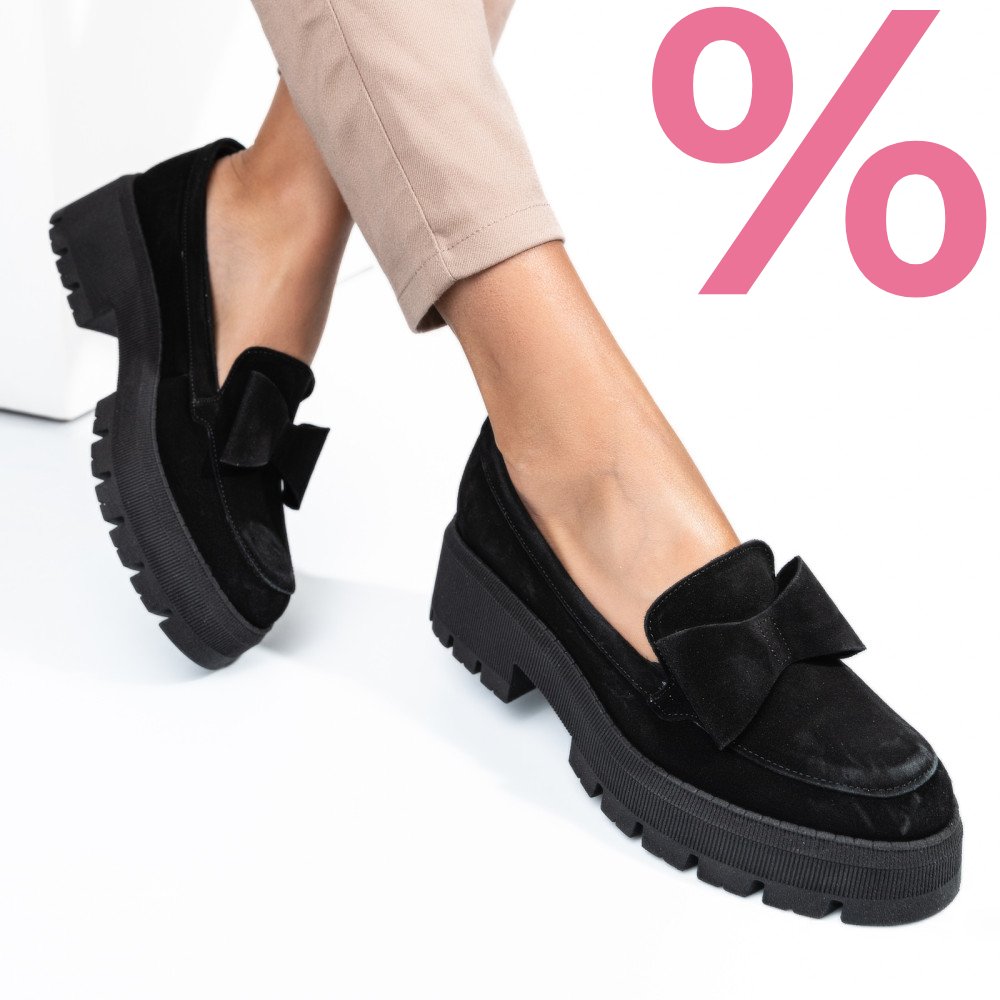 MOCASINI NEGRI PIELE NATURALA INTOARSA 2S77115