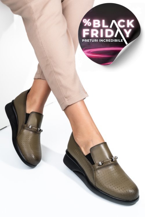 Pantofi verzi piele naturala 4s7747
