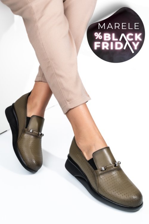 Pantofi verzi piele naturala 4s7747