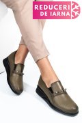PANTOFI VERZI PIELE NATURALA 4S7747