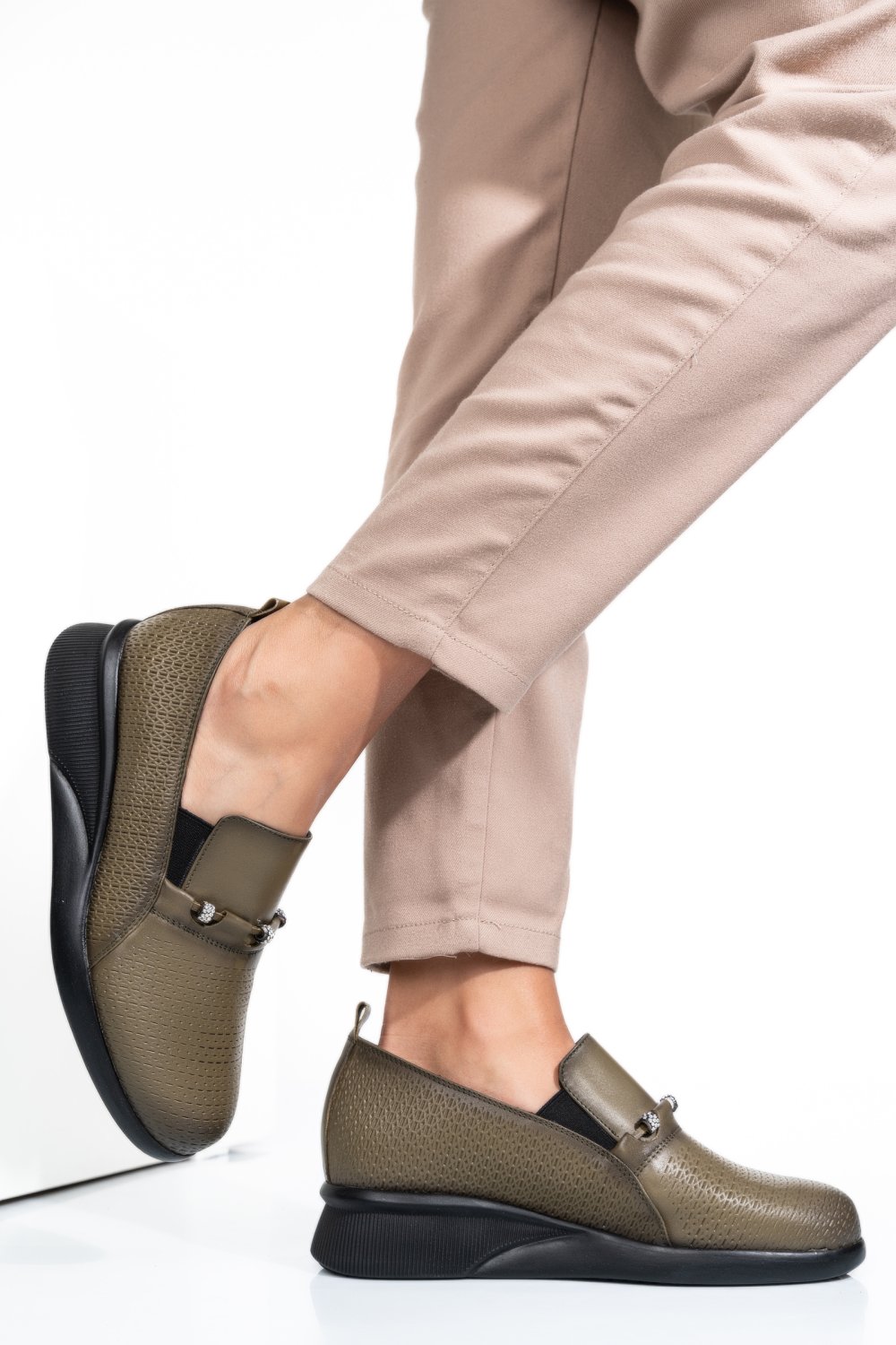 PANTOFI VERZI PIELE NATURALA 4S7747