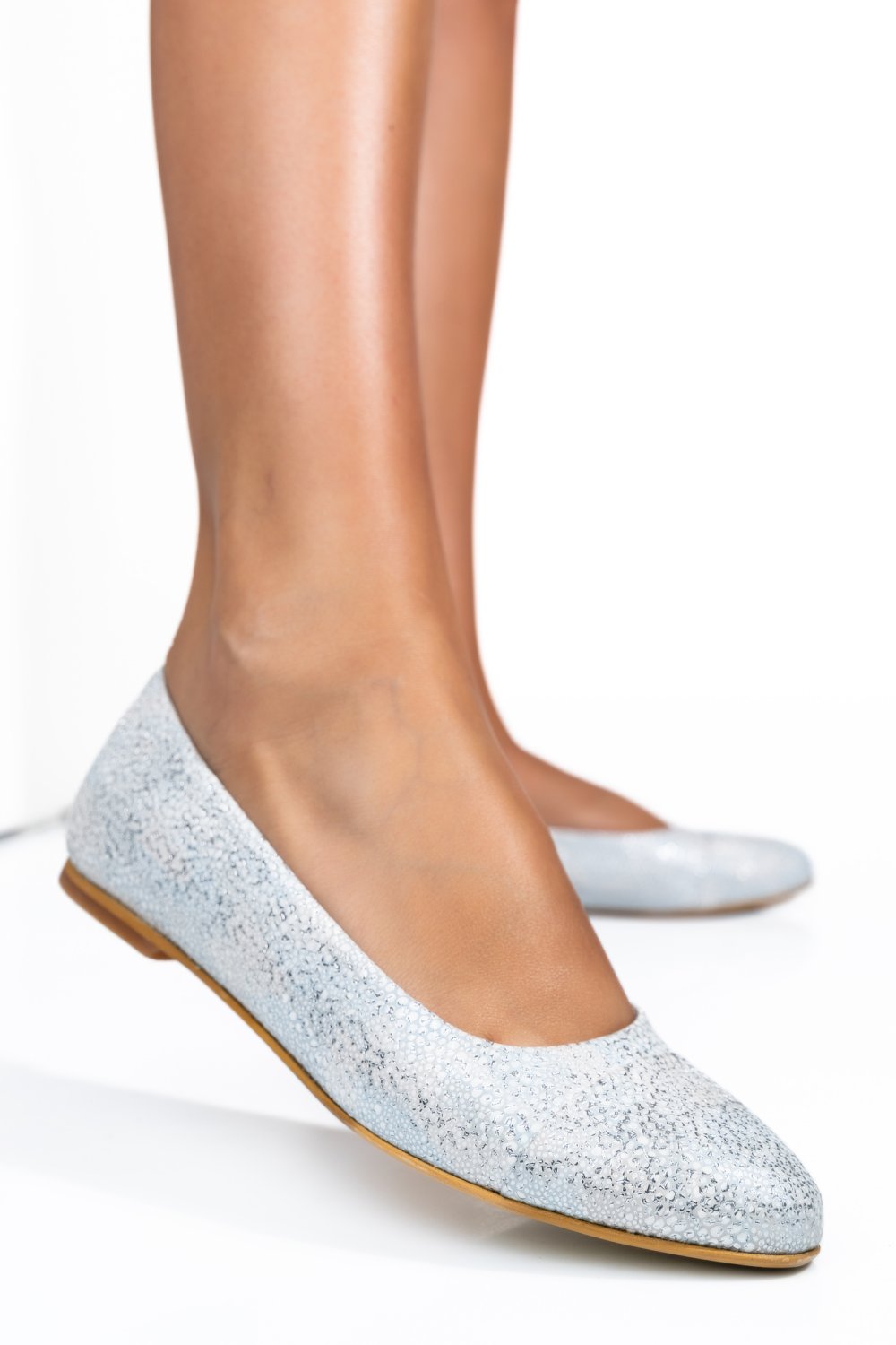 BALERINI ARGINTII PIELE NATURALA 1PC06