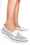 MOCASINI ALBI PIELE NATURALA 1PC25