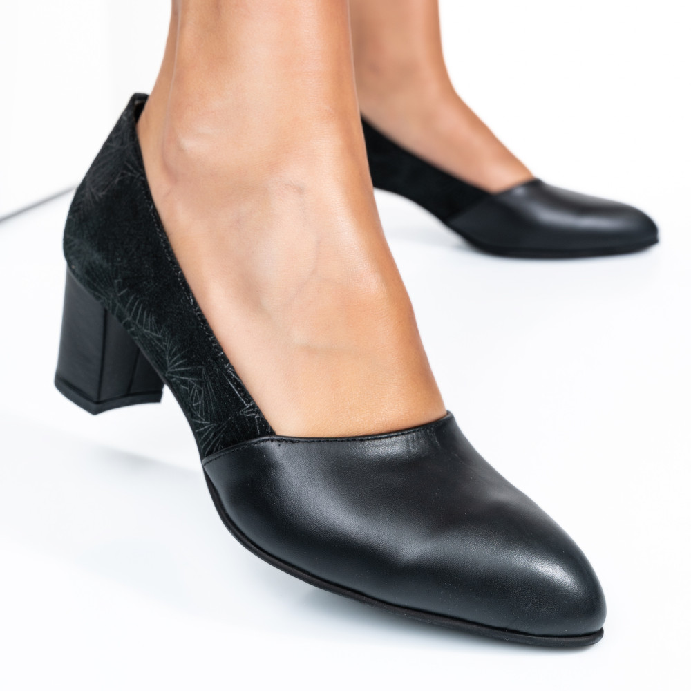 PANTOFI NEGRI PIELE NATURALA 1PC585