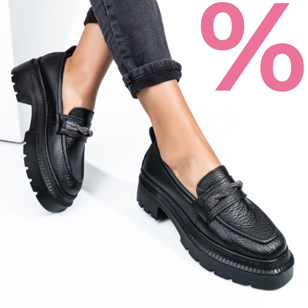 MOCASINI NEGRI PIELE NATURALA IPCBM023
