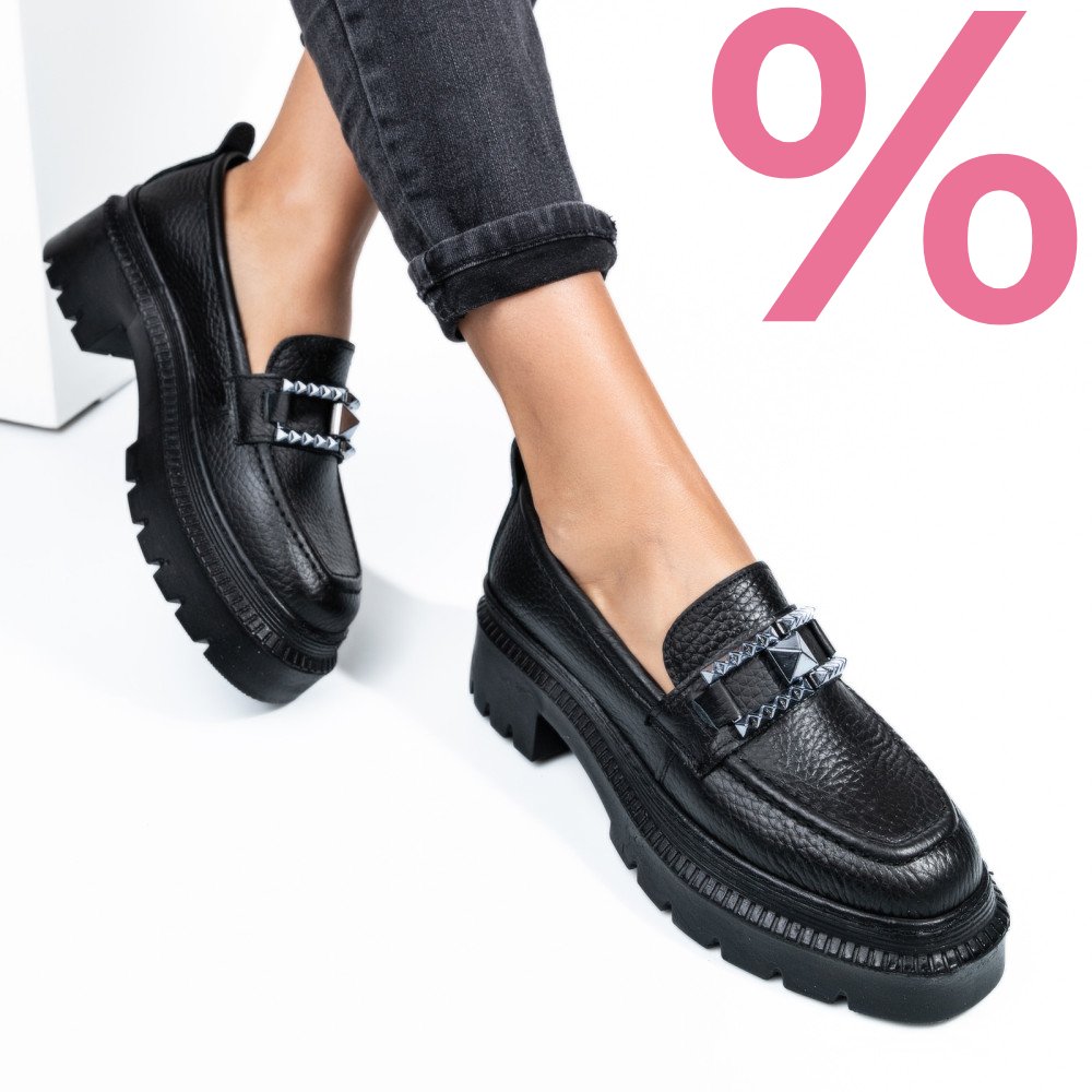 MOCASINI NEGRI PIELE NATURALA IPCBM008