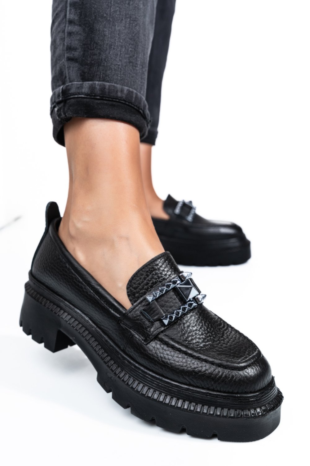 MOCASINI NEGRI PIELE NATURALA IPCBM008