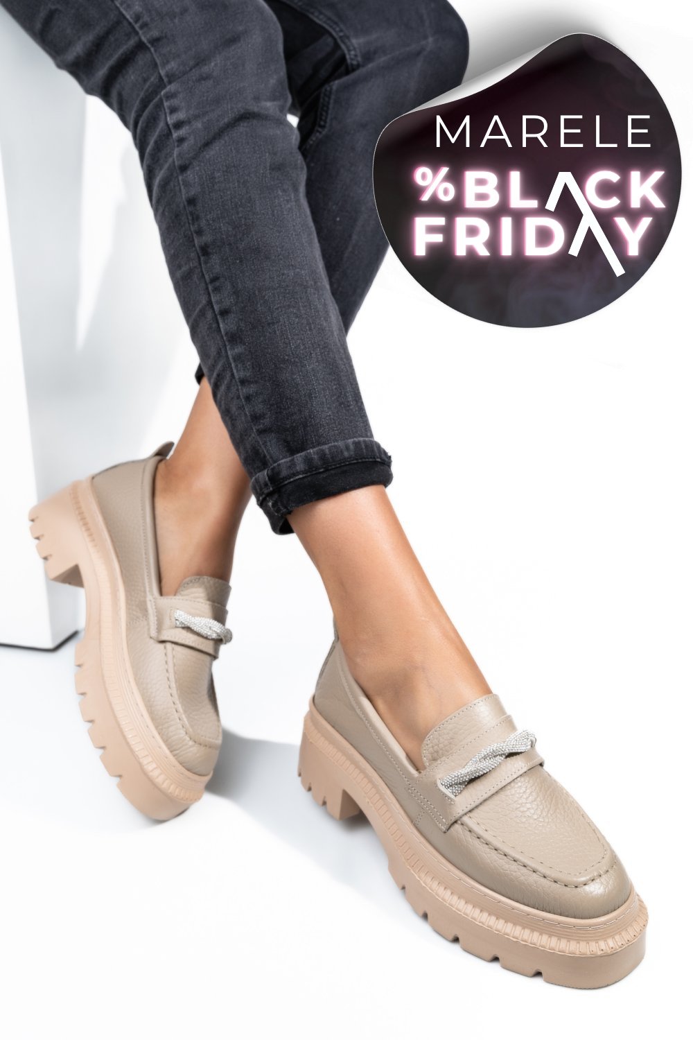 MOCASINI BEJ PIELE NATURALA IPCBM022