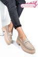 Mocasini bej piele naturala ipcbm022