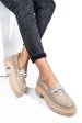 Mocasini bej piele naturala ipcbm022