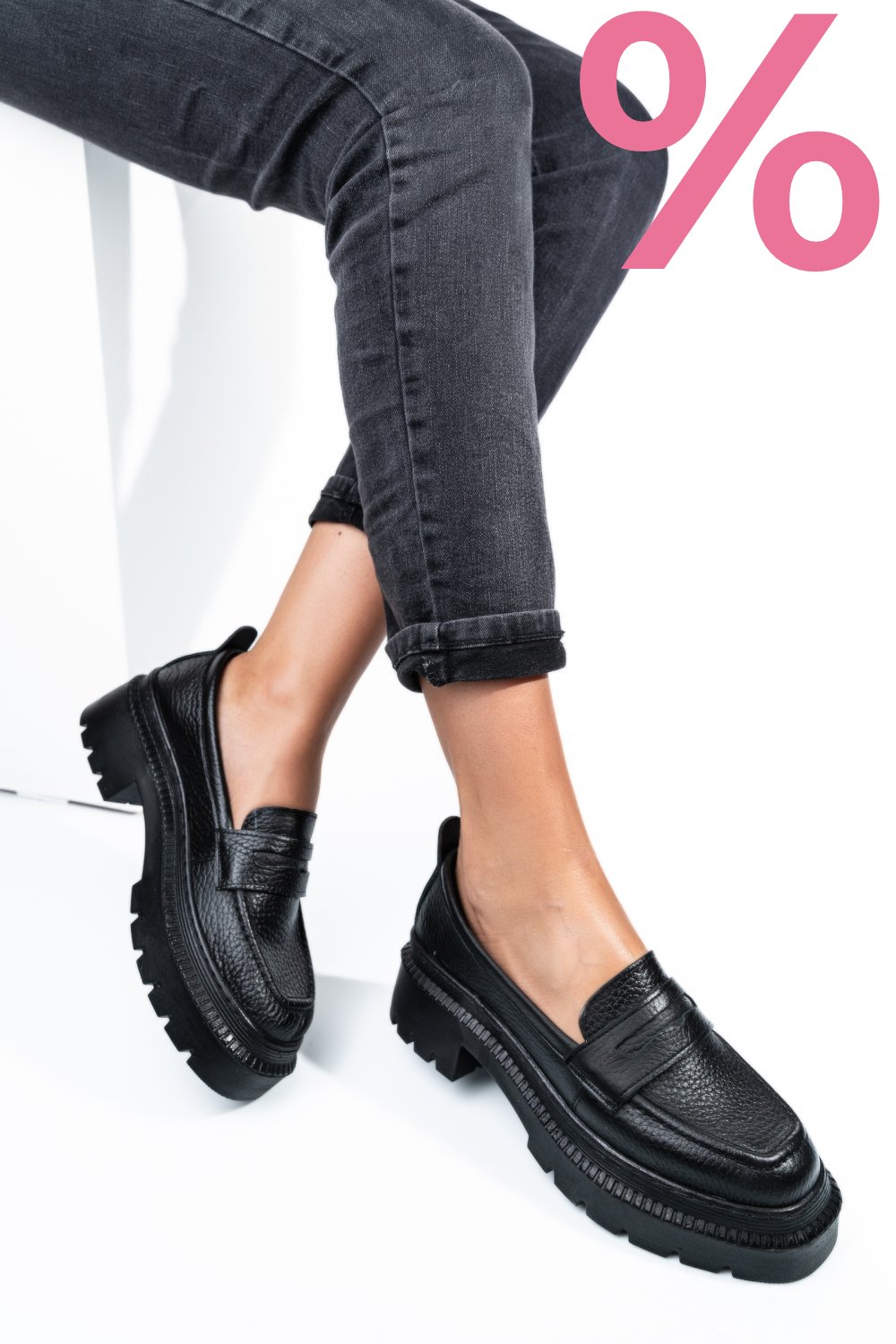 MOCASINI NEGRI PIELE NATURALA IPCBM028