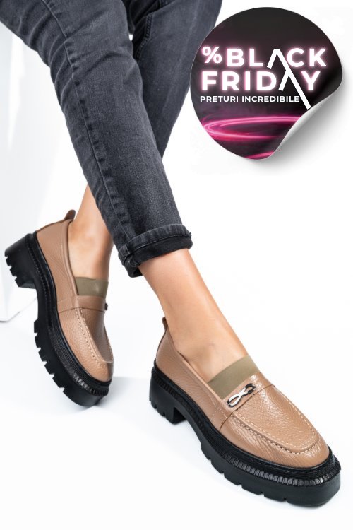 Mocasini maro piele naturala ipcbm010