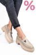 Mocasini bej piele naturala ipcbm013