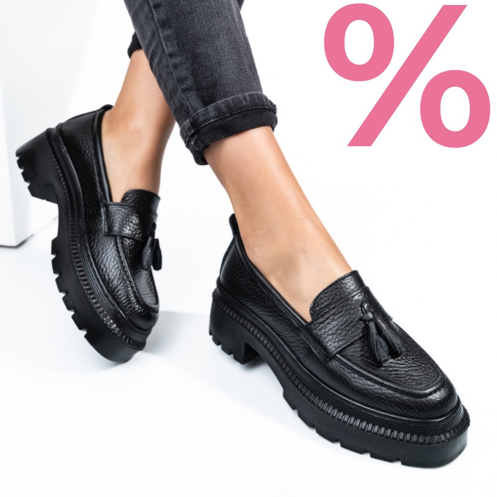 MOCASINI NEGRI PIELE NATURALA IPCBM025