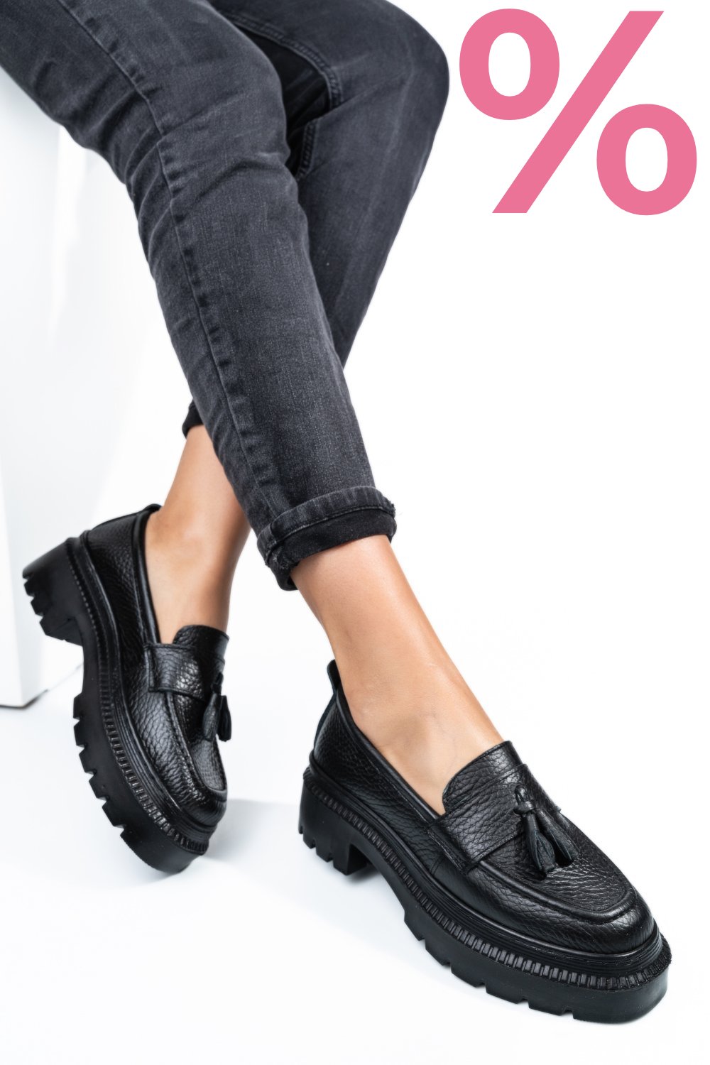 MOCASINI NEGRI PIELE NATURALA IPCBM025