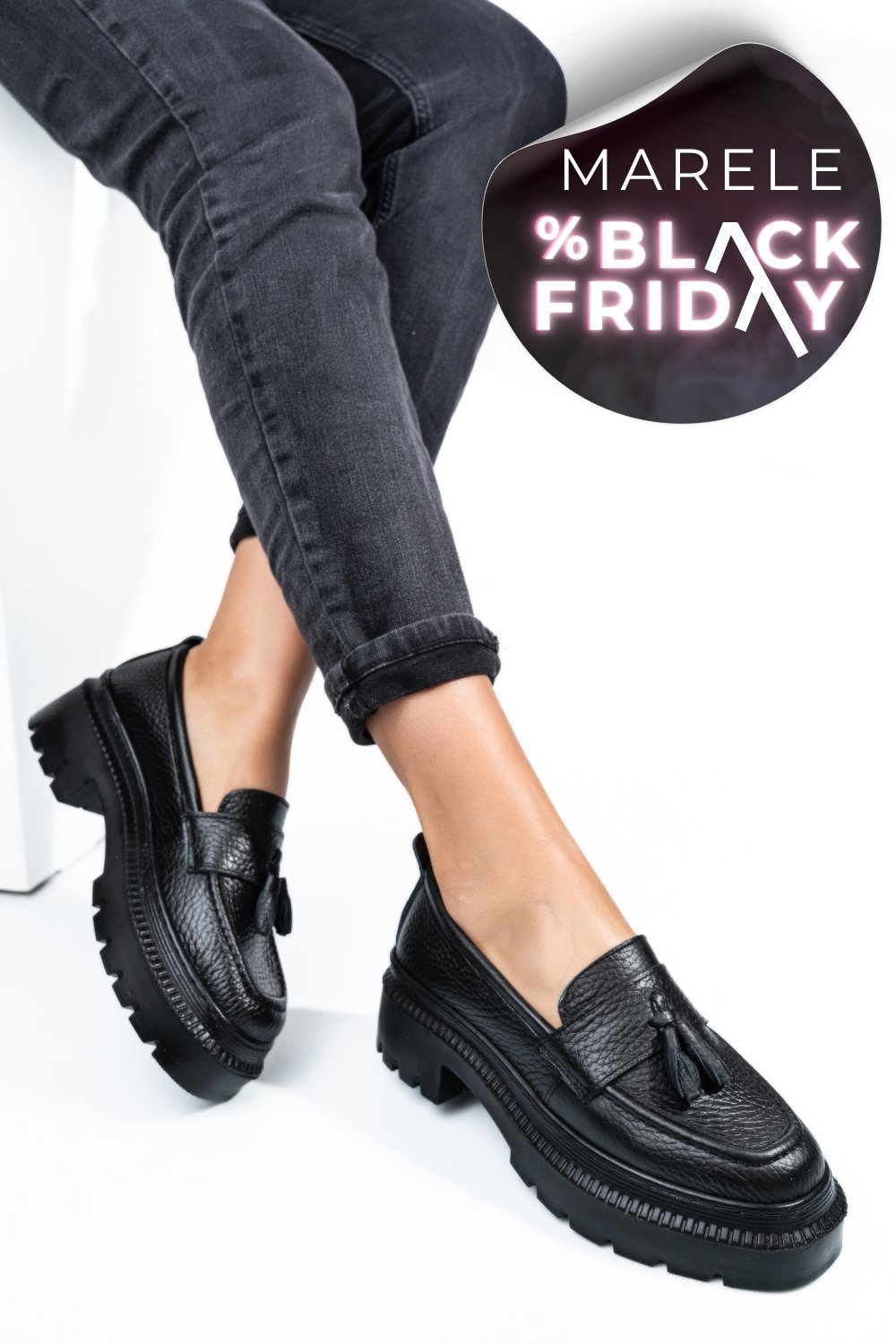 MOCASINI NEGRI PIELE NATURALA IPCBM025