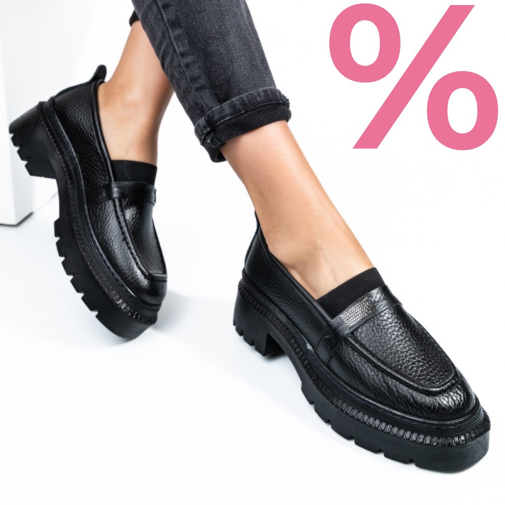 MOCASINI NEGRI PIELE NATURALA IPCBM015