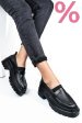 Mocasini negri piele naturala ipcbm015