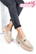Mocasini beige piele naturala ipcbm014