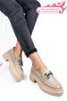 Mocasini bej piele naturala ipcbm020