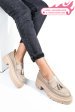 Mocasini bej piele naturala ipcbm029