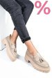 Mocasini bej piele naturala ipcbm029