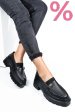 Mocasini negri piele naturala ipcbm012