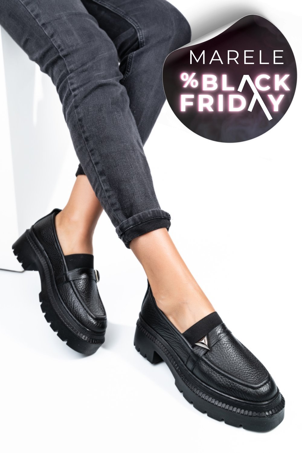 MOCASINI NEGRI PIELE NATURALA IPCBM012