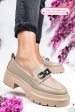 Mocasini bej piele naturala ipcbm018