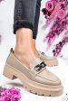 Mocasini bej piele naturala ipcbm018