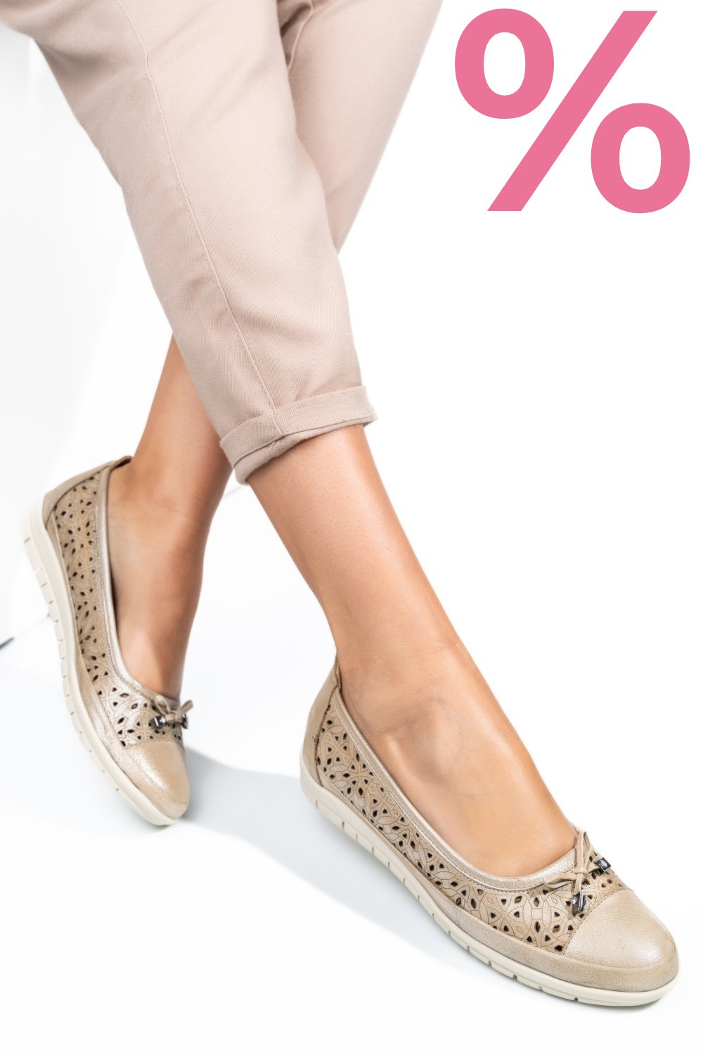 MOCASINI BEJ SIDEF PIELE NATURALA 1PC24