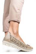 MOCASINI BEJ SIDEF PIELE NATURALA 1PC24