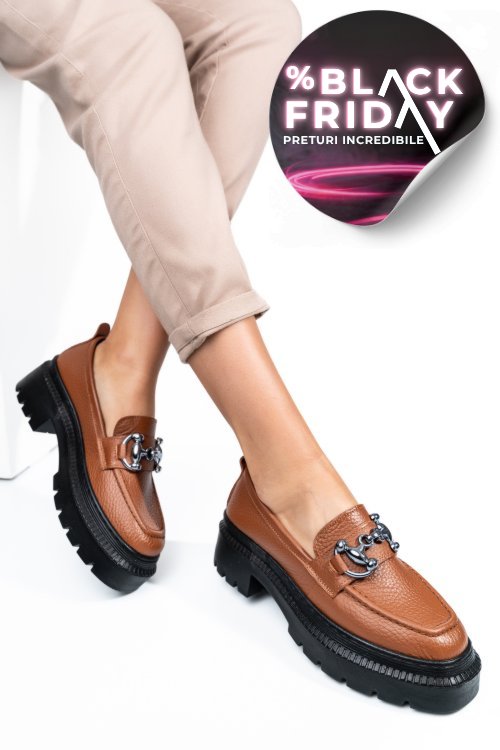 Mocasini brown piele naturala ipcbm021