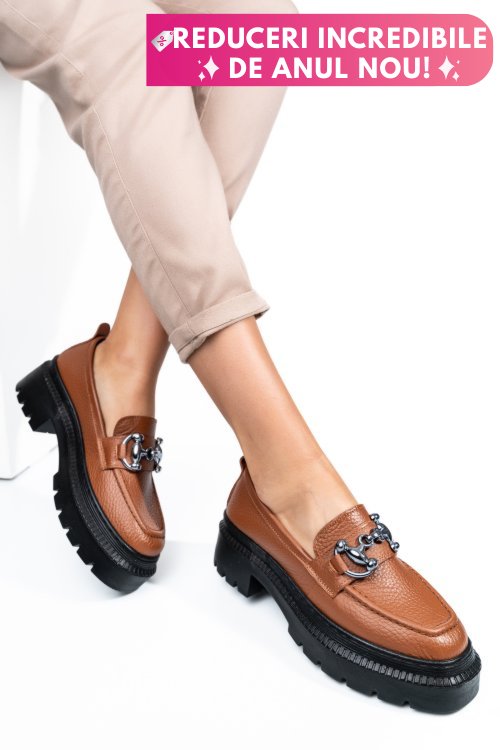 Mocasini brown piele naturala ipcbm021