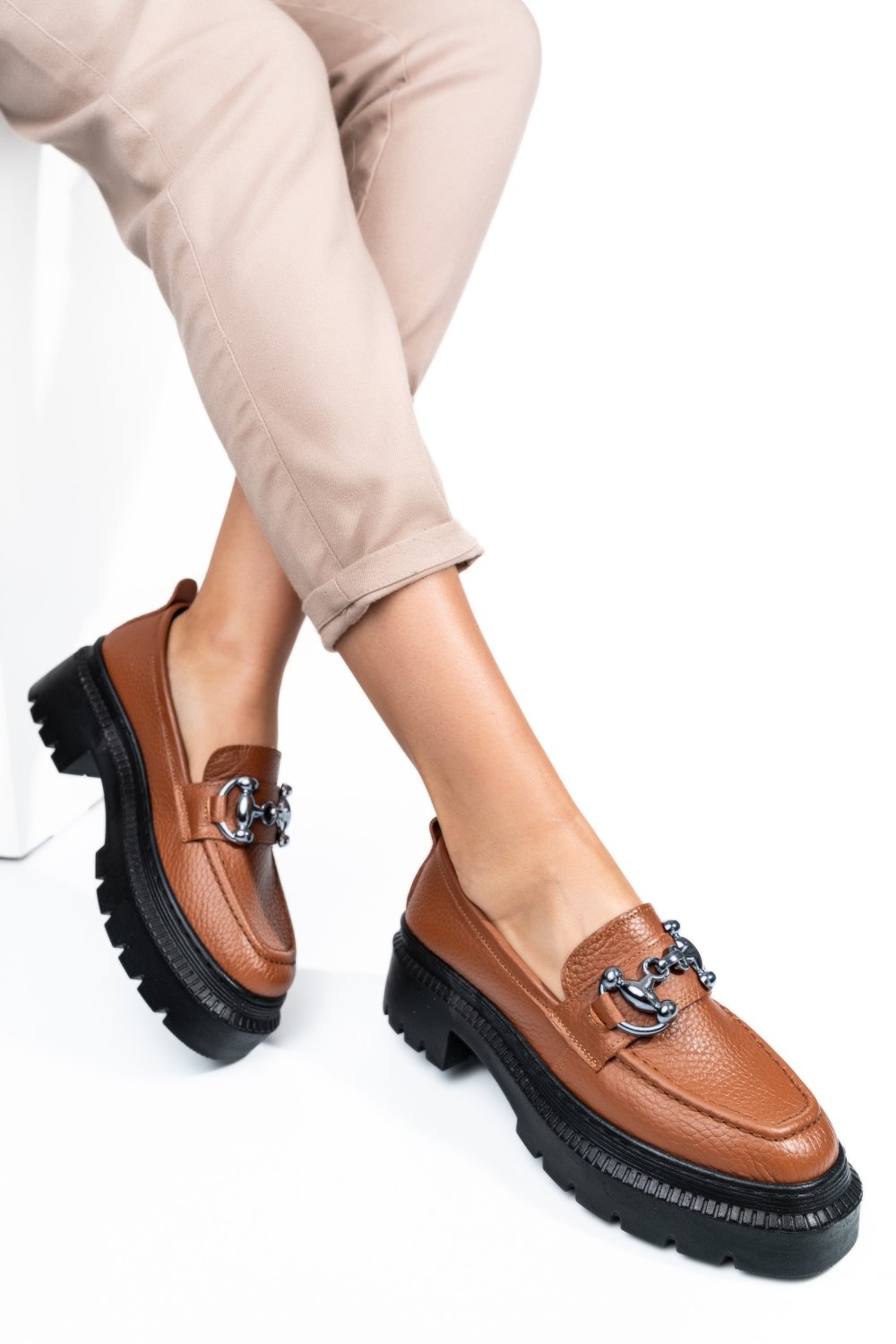 MOCASINI BROWN PIELE NATURALA IPCBM021