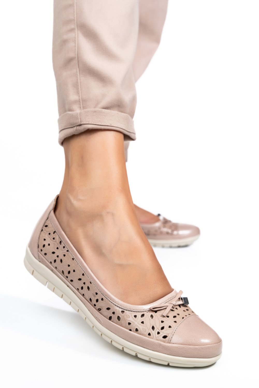 MOCASINI ROZ PIELE NATURALA 1PC24